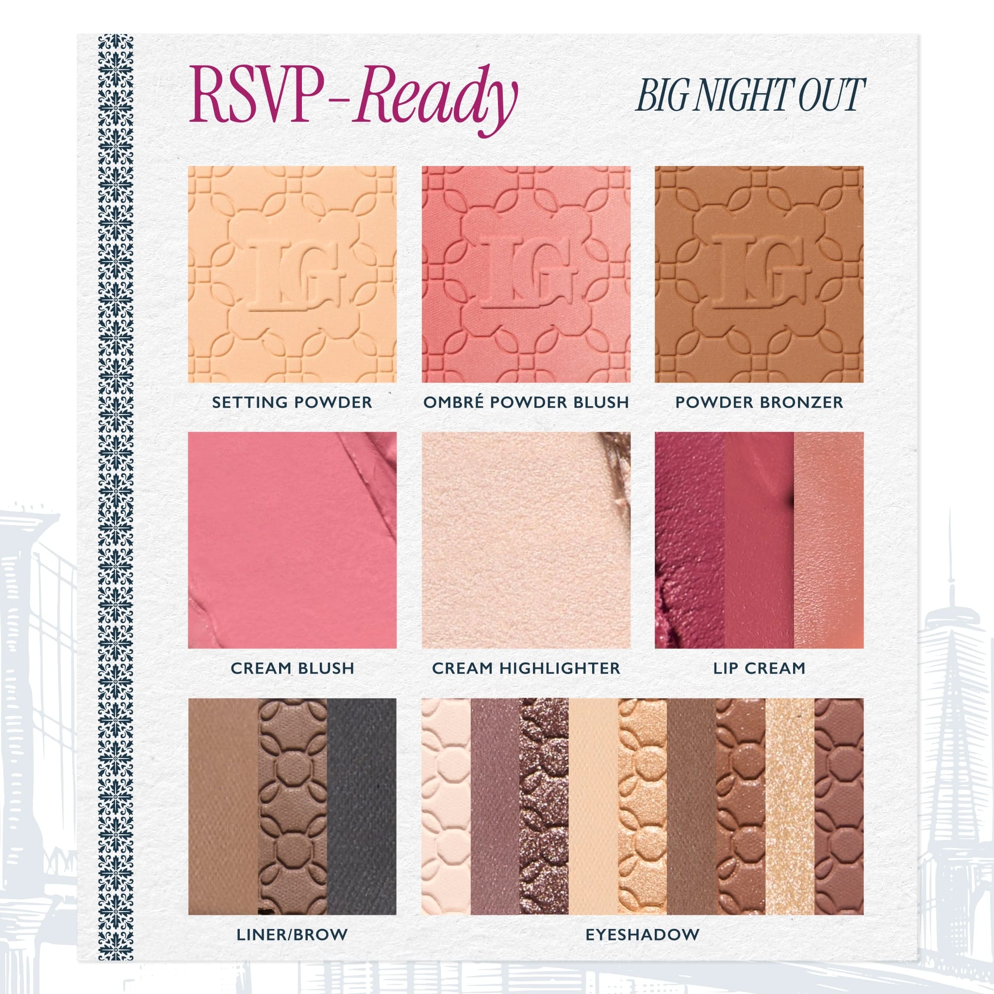 RSVP Ready Big Night Out Full Face Palette texture